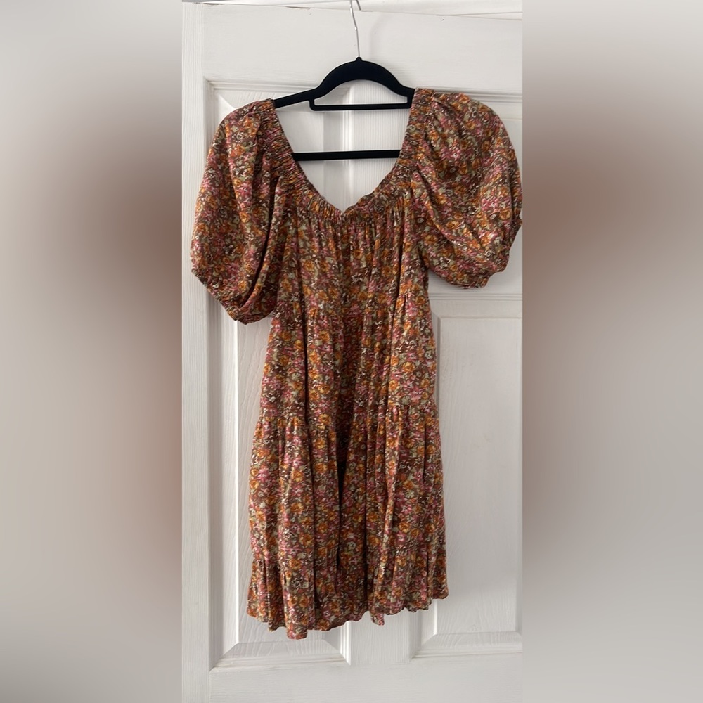 Brown floral dress
